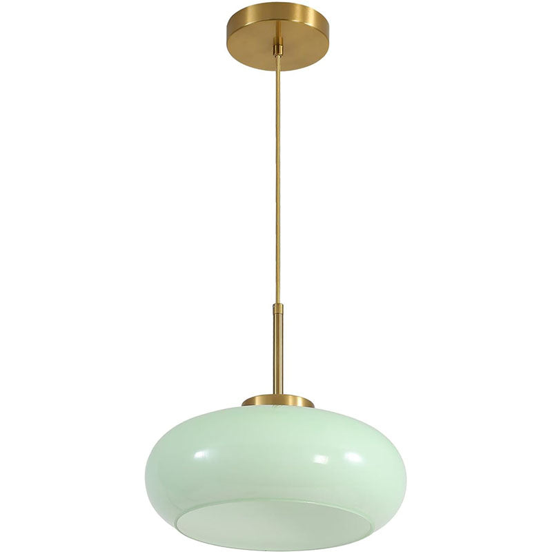 BOKT 1-Light Green Glass Globe Pendant Light