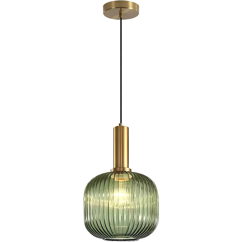 BOKT Mid Century Modern Green Glass Pendant Light