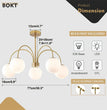 BOKT Large 5-Light White Globe Sputnik Chandelier