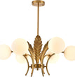 BOKT Milk Glass Chandelier Gold Leaves G9 Chandelier