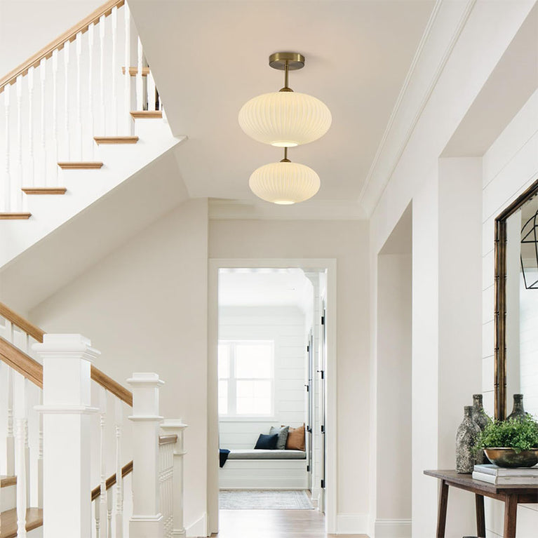 BOKT Milk White Glass Ceiling Light for Bedroom Stairway