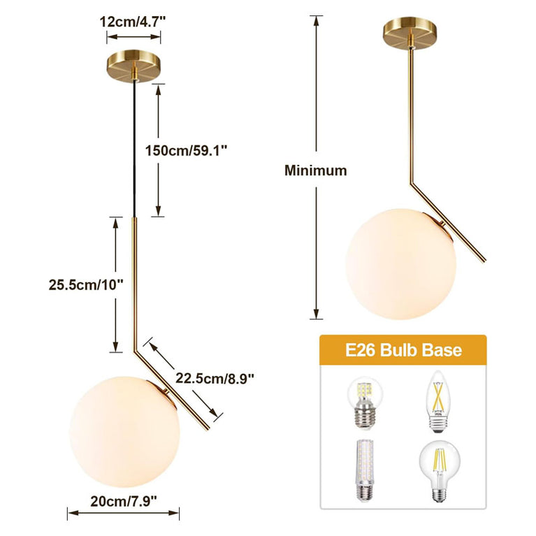 BOKT Modern 1-Light Globe Line Pendant Lighting