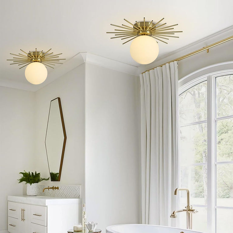 BOKT Modern Gold Semi-Flush Mount Sunshine Ceiling Light